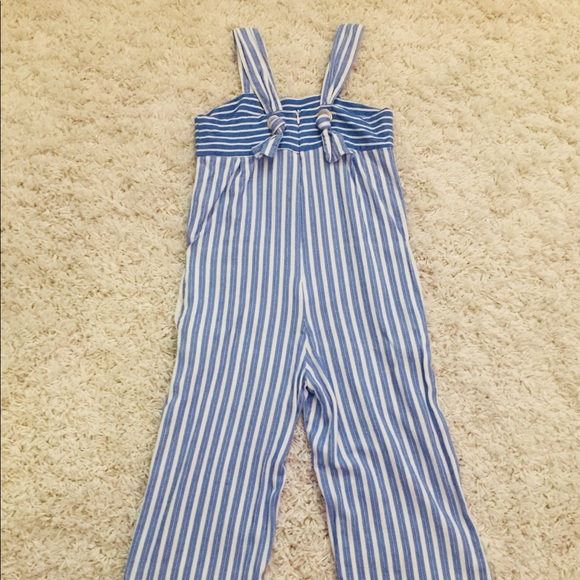 Zara Girls size 11/12 blue and white overalls - Picture 2 of 2